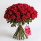 GlobalRose Real Fresh Cut Red Roses - 50 Fresh Flowers - Fresh Flowers Bouquet for Wedding