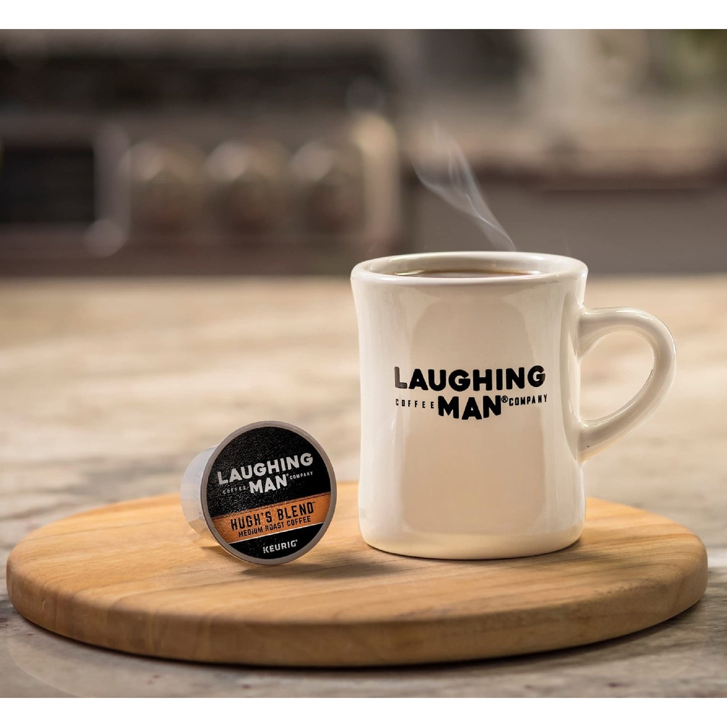 Laughing Man Hugh'S Blend Keurig Single-Serve K Cup Pods, Fair Trade Medium Roast Coffee, 88Count, Hugh'S Blend, 88Count