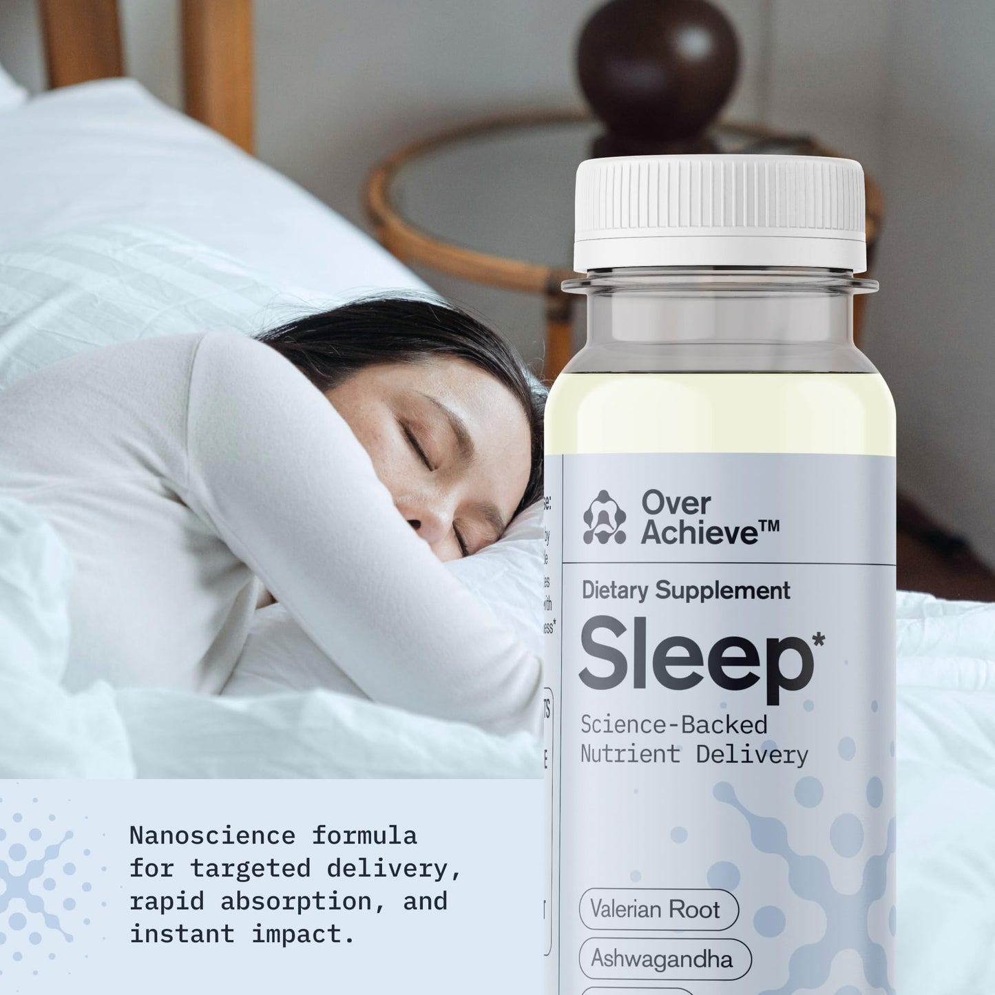 OVERACHIEVE dietary product Variety Pack with Advanced Nanoscience Technology  12 Pack  Stress Calming Relax Drink  Sleep Aid Drink  Mushroom dietary product Drink  2 oz Shot