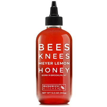 Bees Knees Meyer Lemon Honey, 12.5 Oz, Pure Honey With Citrus, Gluten Free, Paleo Friendly Wildflower Natural Honey For Tea, Coo