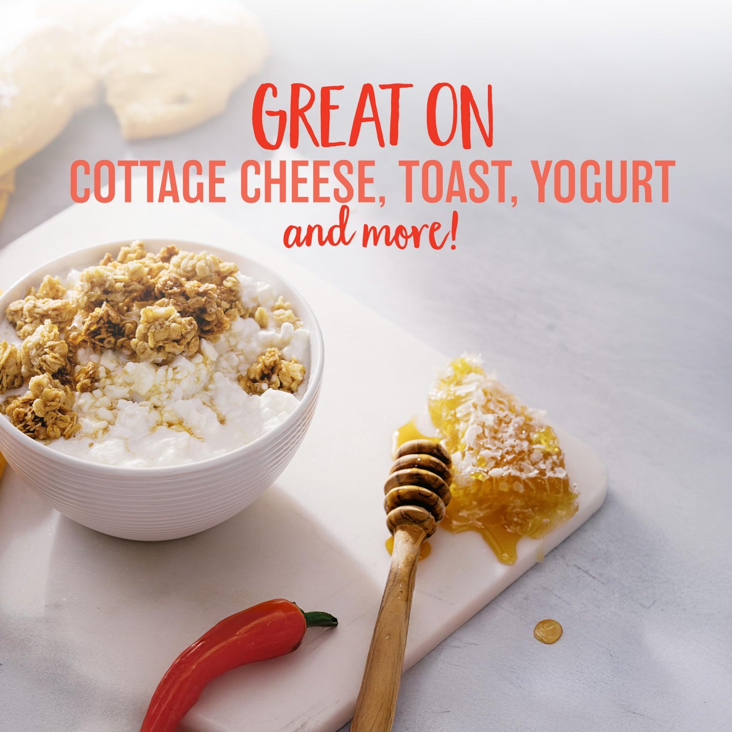 Oatsome Hot Honey Granola, 5G Protein, Gluten Free, Made With Real Honey, Whole Grain Organic Oats & Chili Pepper Flavor, For Pr
