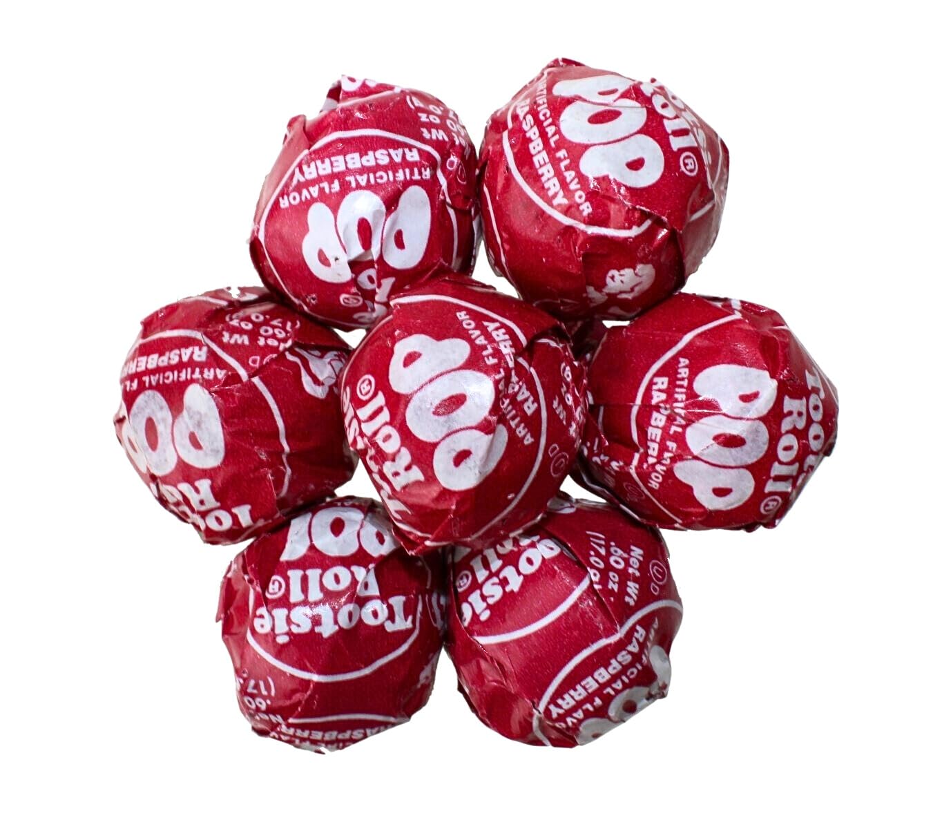 Red Raspberry Red Lollipops, Red Tootsy Pops, by Queen City Candy Cave,(1 Pound)