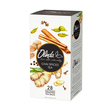 Olinda Chai Spiced Black Tea Organic Ceylon Cinnamon Ginger Cardamom Fall Tea Bags Caffeinated Tea Bags Brew Hot Or Cold Festive
