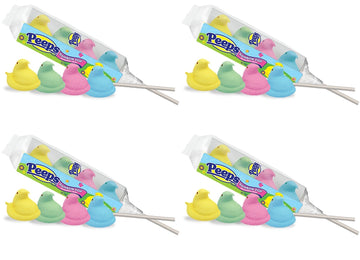 Peeps Marshmallow Rainbow Pop, Peeps on a Stick 4 Ct (Pack of 4)