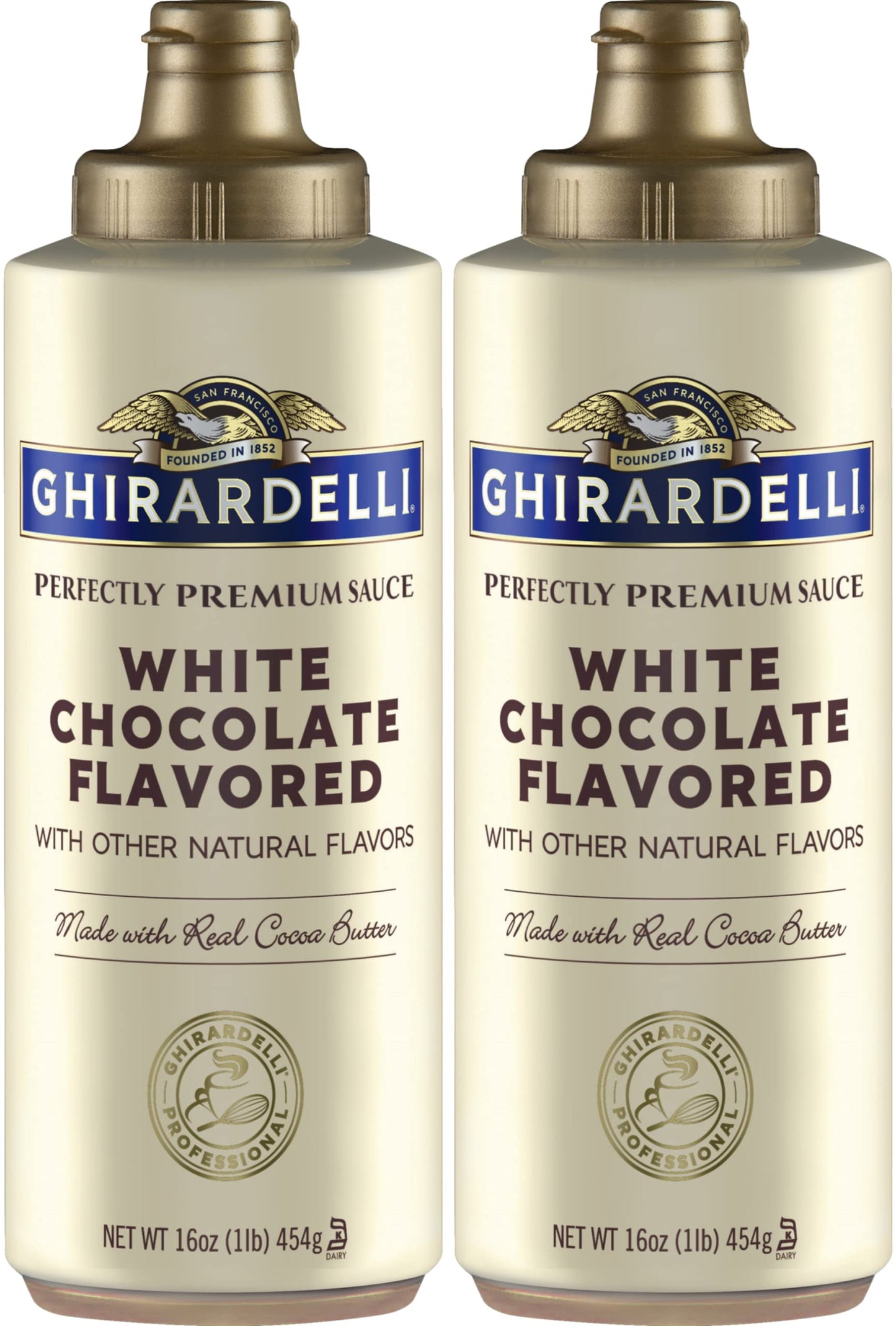 Ghirardelli White Chocolate Sauce 16 oz Squeeze Bottle (Pack of 2)