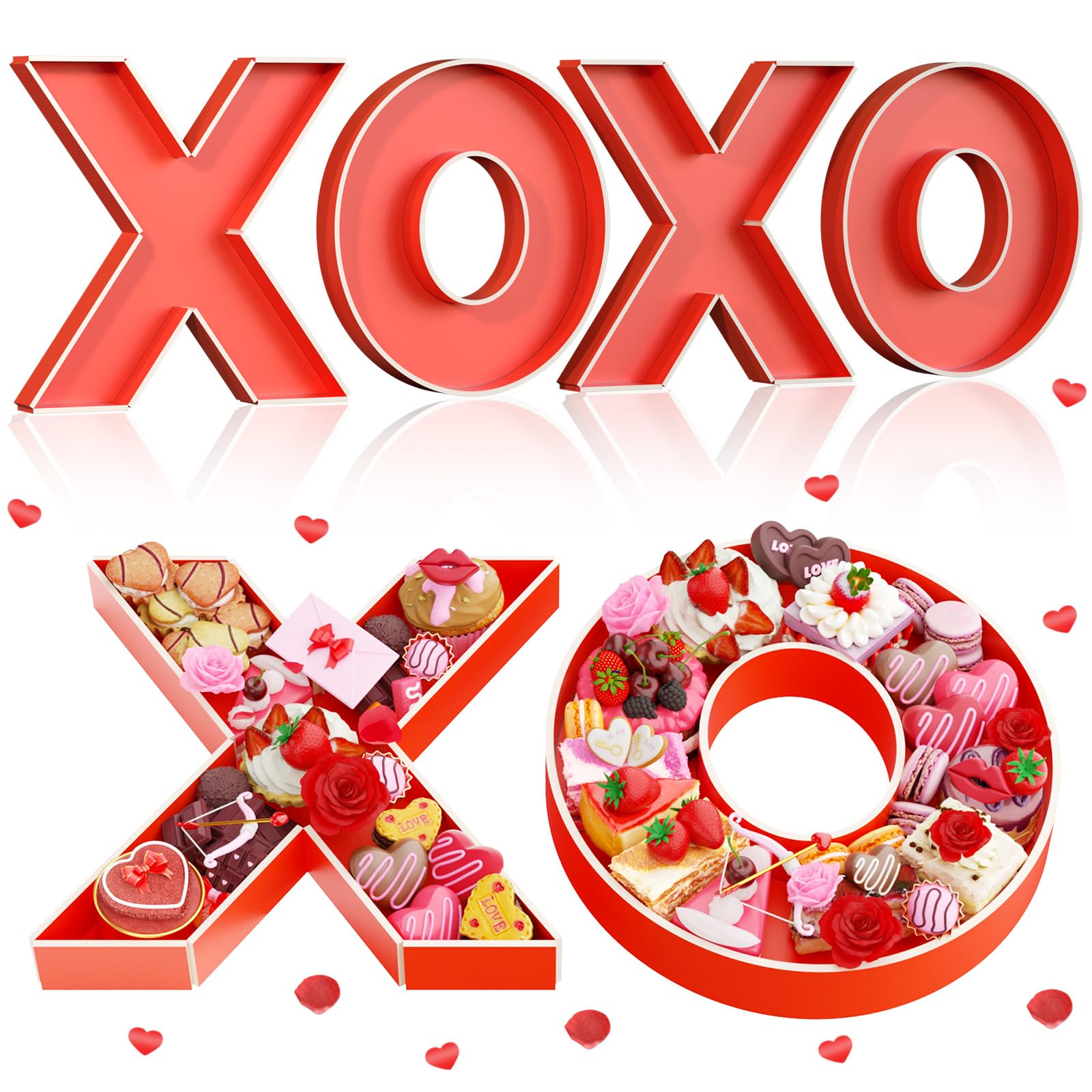 Valentines Charcuterie Cardboard For Food  13.78 Red Xoxo Large Charcuterie Board Letters For Chocolates  Cupcakes  Flowers  Roses  Candies For Girlfriend Wife Date Gifts  Valentines Party Decor