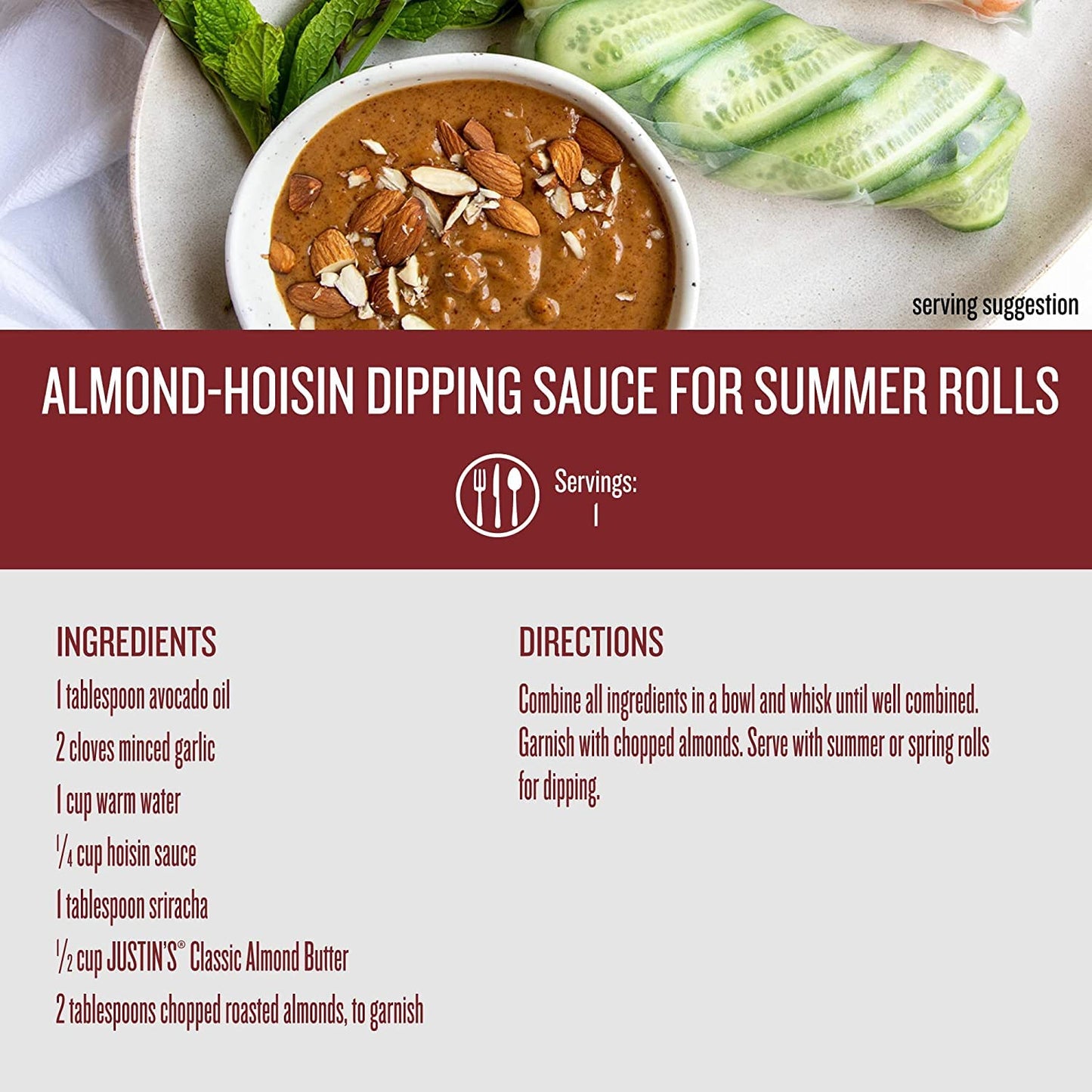 Justins Almond Butter, Gluten-Free, Non-GMO, Keto-Friendly, 16 Ounce Jar, Pack of 1