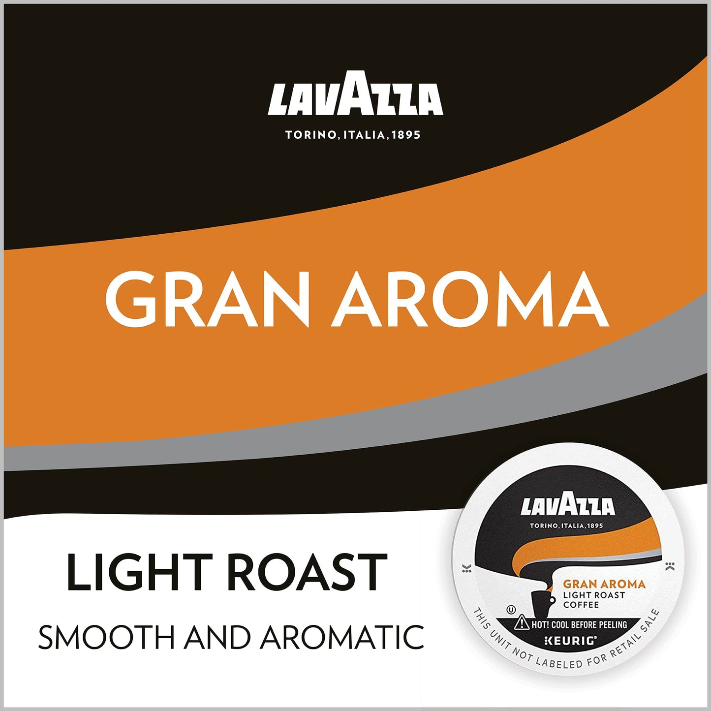 Lavazza Gran Aroma K-Cups for Keurig, Light Roast, 44 compact pieces, 100% Arabica, 22 Count (Pack of 2)