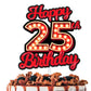 Happy 25th Birthday Cake Topper Fluorescent Flashing Night Out Hen Movie Nightclub Theme Decor Supplies Woman Man Happy Birthday