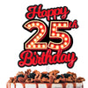 Happy 25th Birthday Cake Topper Fluorescent Flashing Night Out Hen Movie Nightclub Theme Decor Supplies Woman Man Happy Birthday