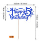 Rssta i Birthday Cake Topper - Glitter Number 5, Deep Blue, Paper, 5th Birthday Decoration, Model XM223-deep blue 5th