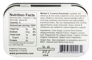 Meltzer'S Puremints Licorice -- 1.76 Oz