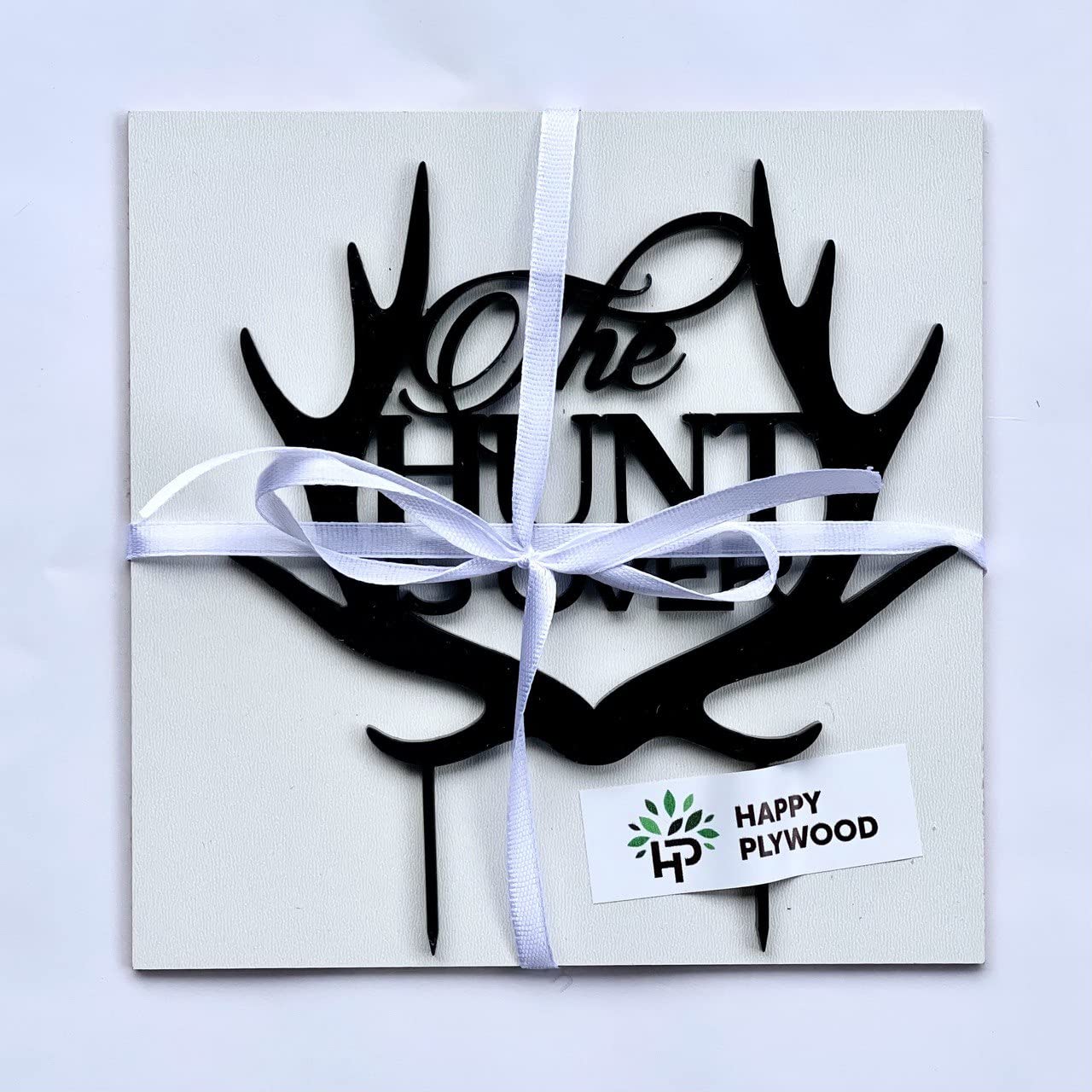 Happyplywood The Hunt Is Over Cake Topper For Wedding, Hunting Themed Wedding, Cake Topper Antler, Bride Grooms Cake Toppers, Ru