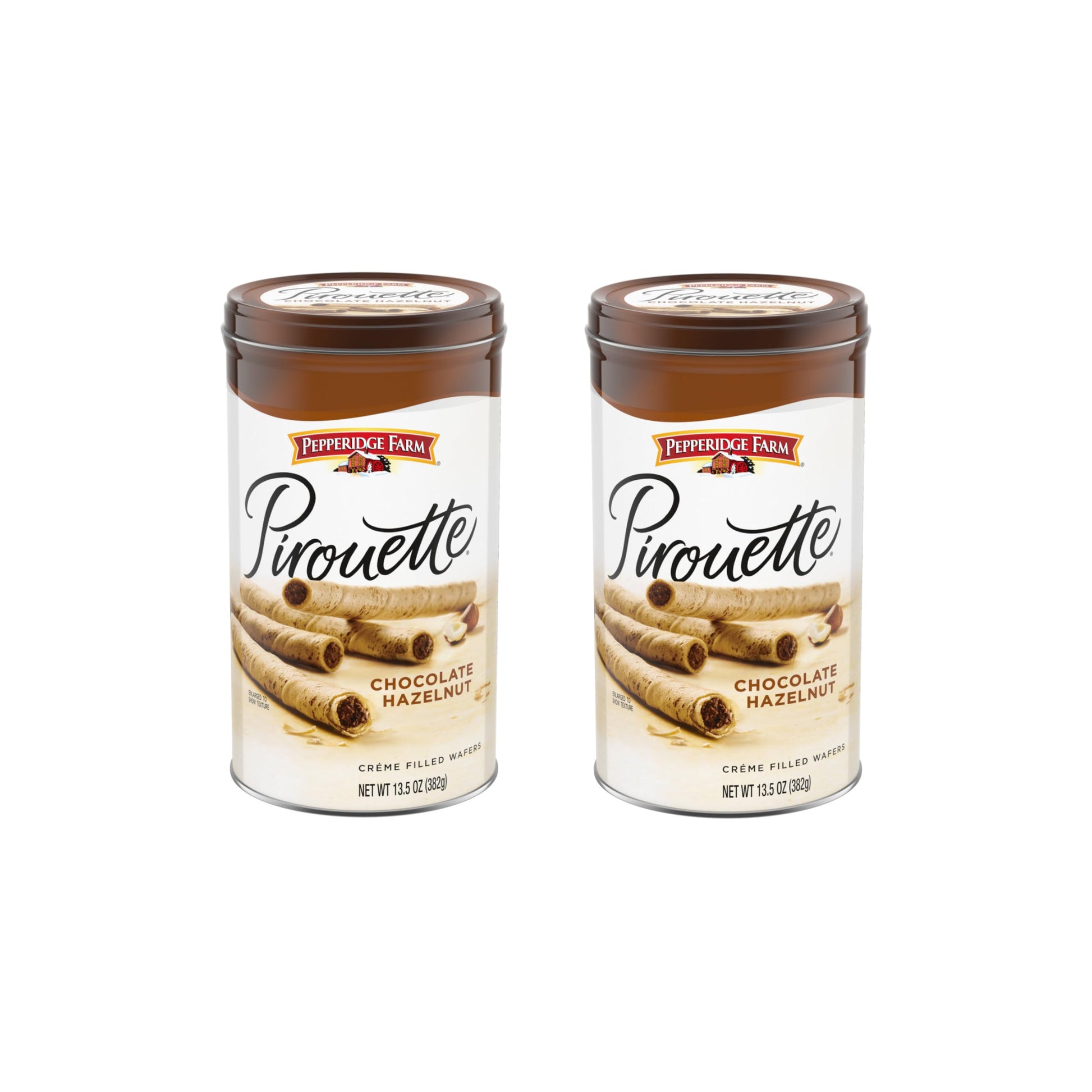 Pepperidge Farm Pirouette Cookies, Chocolate Hazelnut Cr  me Filled Wafers, 13.5 Oz Tin (Pack of 2)