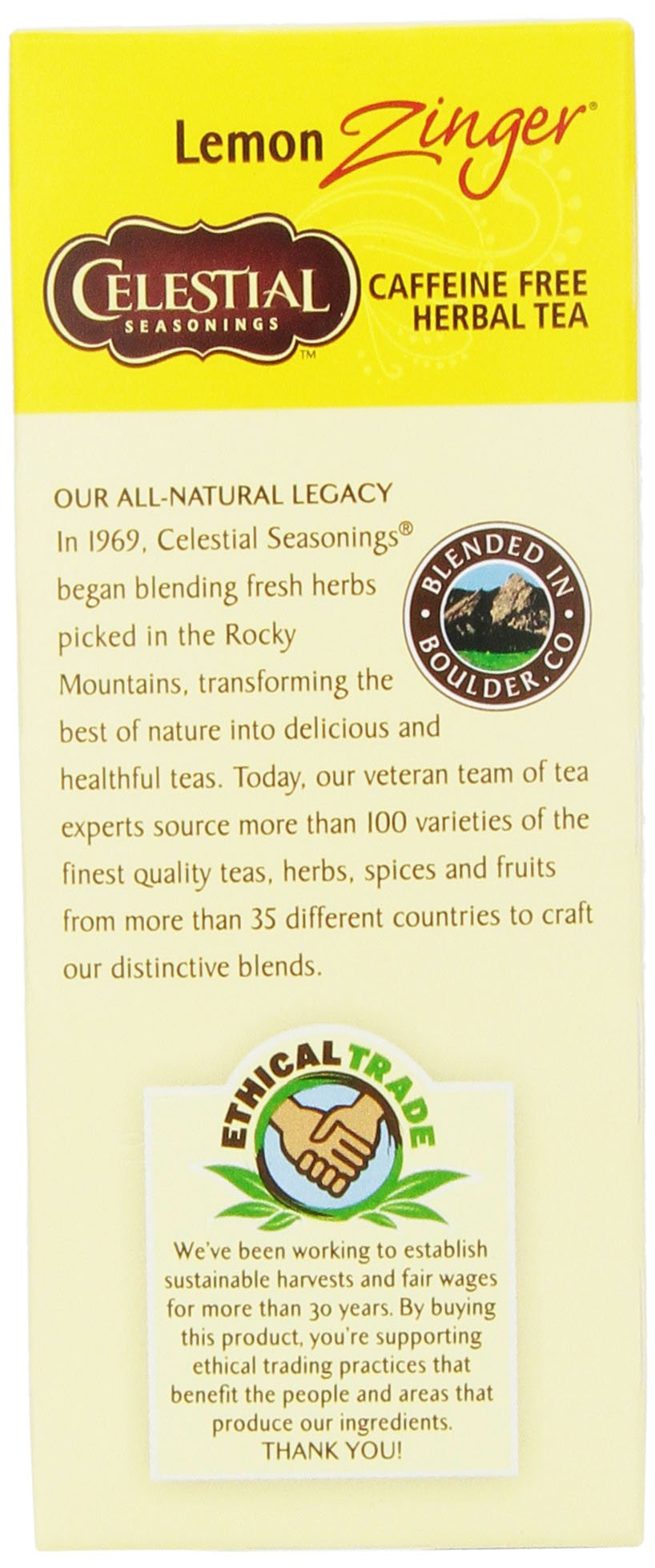 Celestial Seasonings Herbal Tea, Lemon Zinger, 25 Count, (Pack Of 6)