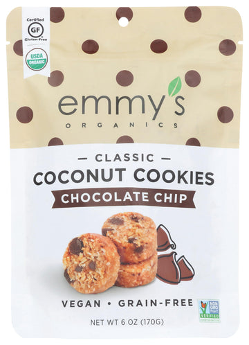 Emmy's Organics Organic Chocolate Chip Coconut Cookies, 6 oz