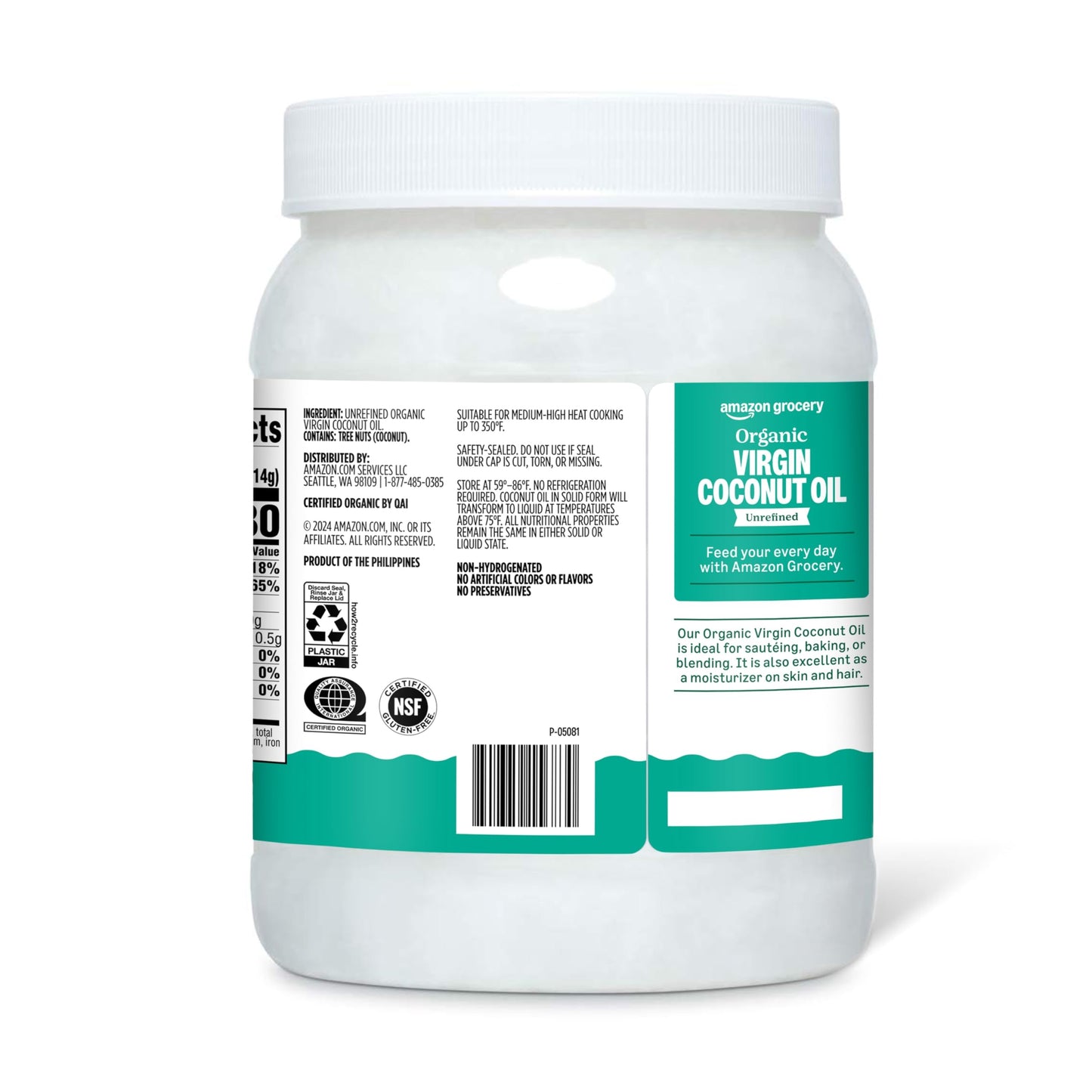large online retailer Grocery  Organic Virgin Coconut Oil  54 Fl Oz (Previously Happy Belly  Packaging May Vary)