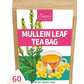 TeeLux Mullein Leaf Tea Bags, Caffeine Free, Biodegradable, 60 Count, 3g/Bag