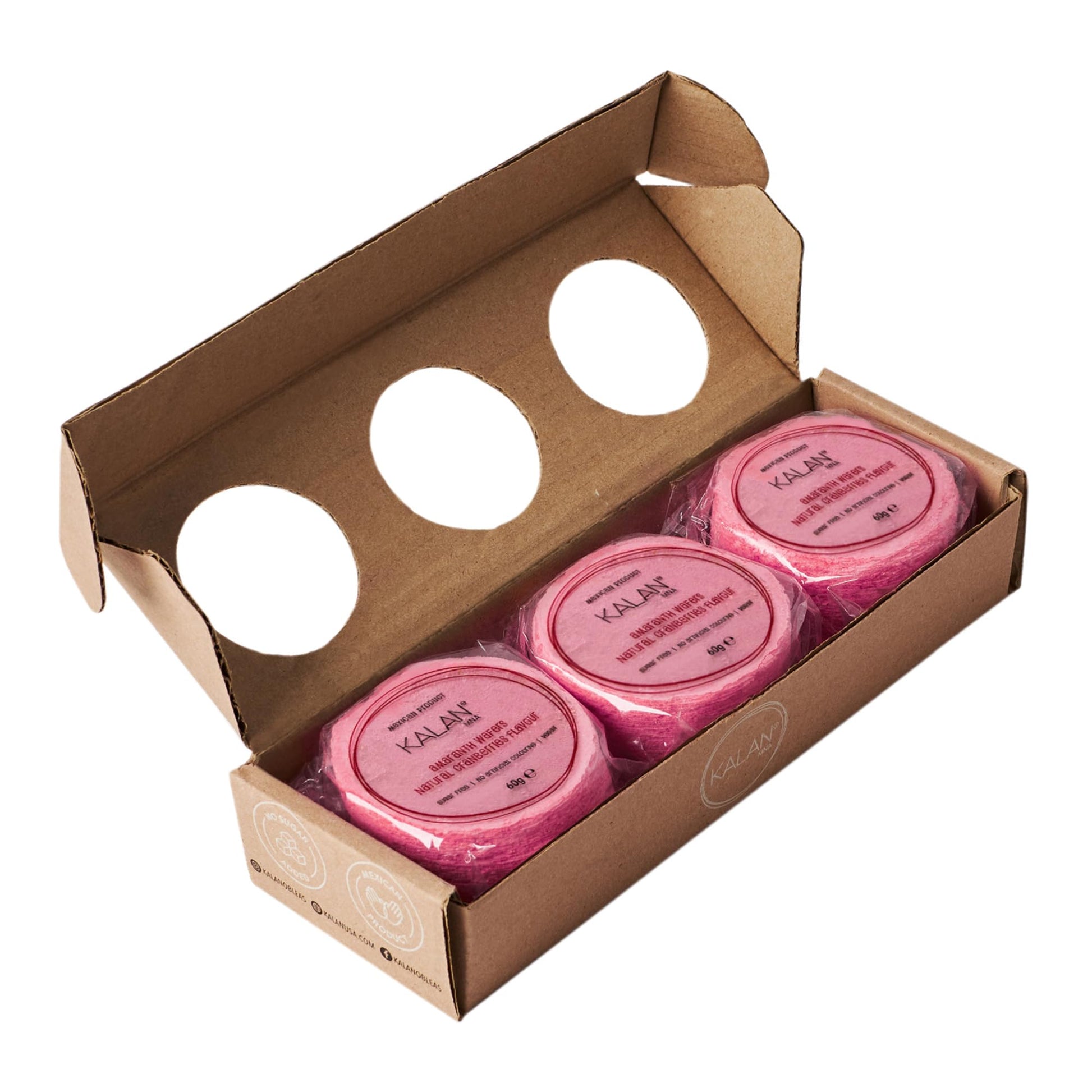 Kalan Cranberry Amaranth Flour Wafer Thins, Vegan And Sugar-Free, Pack Of 3