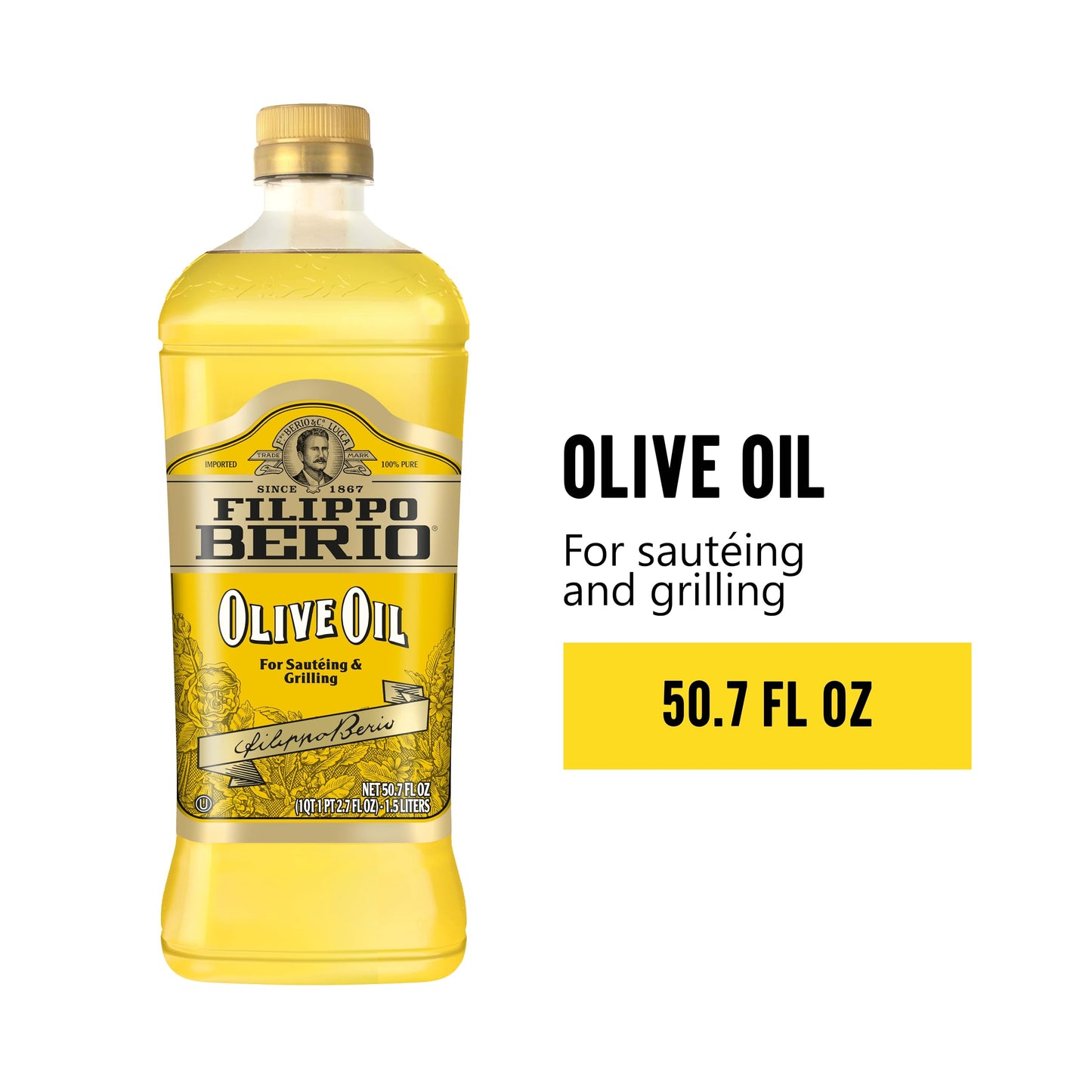 Filippo Berio Pure Olive Oil, 50.7 Ounce Rpet Bottle