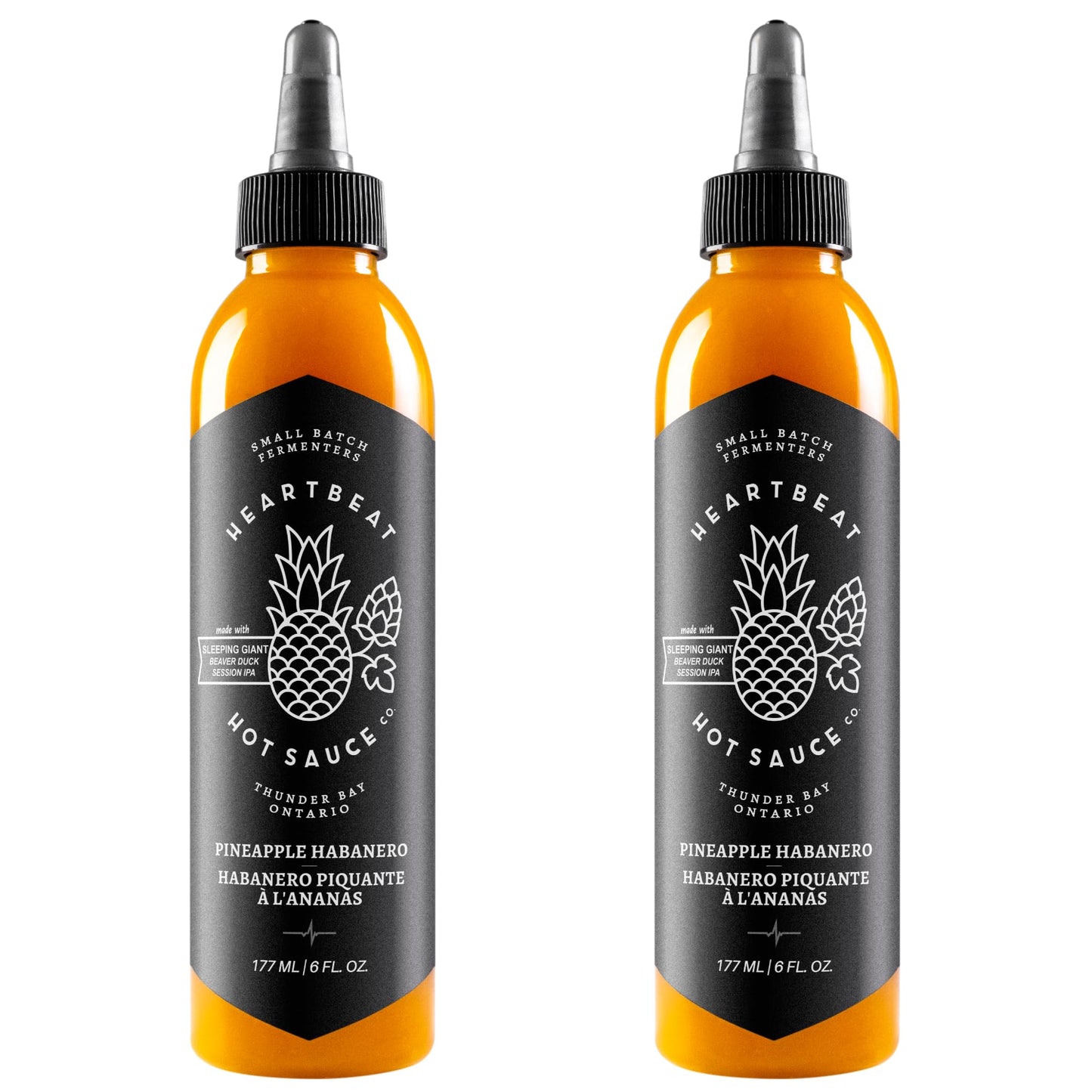 Heartbeat Hot Sauce Co.- Pineapple Habanero, 6 Oz (Pack Of 2) - Small Batch & Handmade, Vegan, Preservative Free