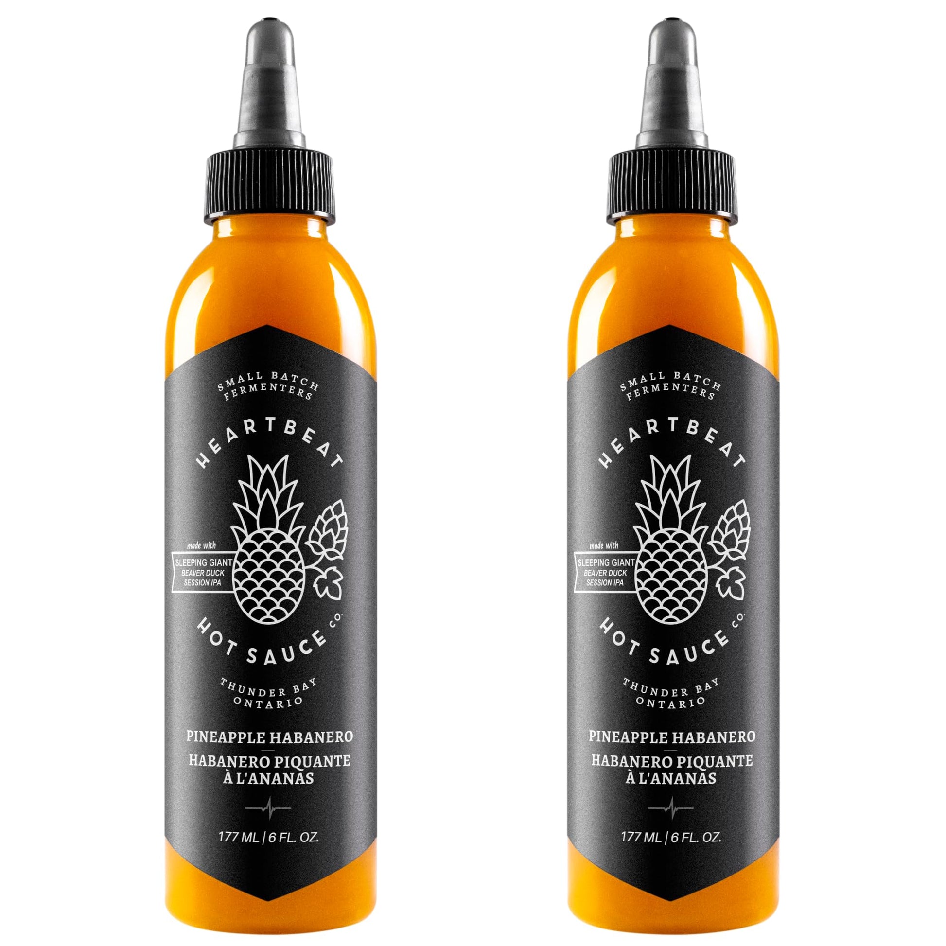 Heartbeat Hot Sauce Co.- Pineapple Habanero, 6 Oz (Pack Of 2) - Small Batch & Handmade, Vegan, Preservative Free