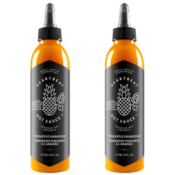 Heartbeat Hot Sauce Co.- Pineapple Habanero, 6 Oz (Pack Of 2) - Small Batch & Handmade, Vegan, Preservative Free