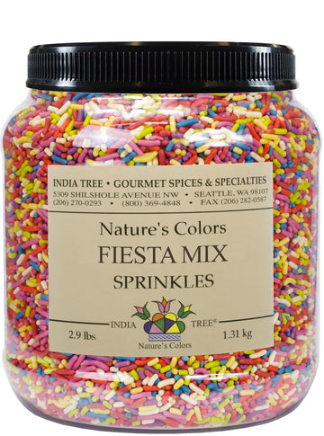 India Tree Nature's Colors Fiesta Sprinkles - 2.9 lb Bulk | Natural Rainbow Sprinkles, Vegan, Non-GMO, Red-3 Free, Top 9 Allerge