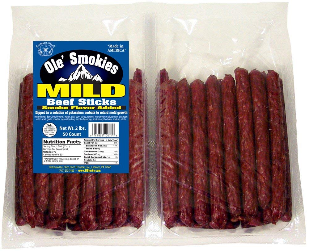 Buffalo Bills 2-Lb Mild 5'' Ole' Smokies Saddlebag (50 Twist-End Beef Sticks Per Saddlebag)