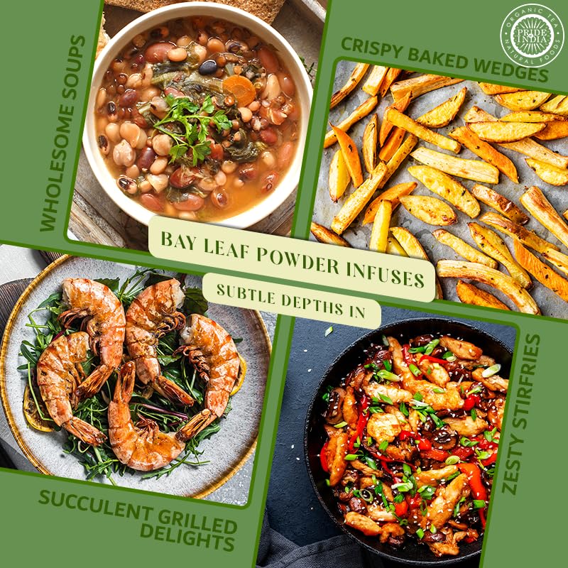 Pride Of India Bay Leaf Powder - Gourmet Spice for Stews/Soups/Tea - 1.7 oz Sifter Jar