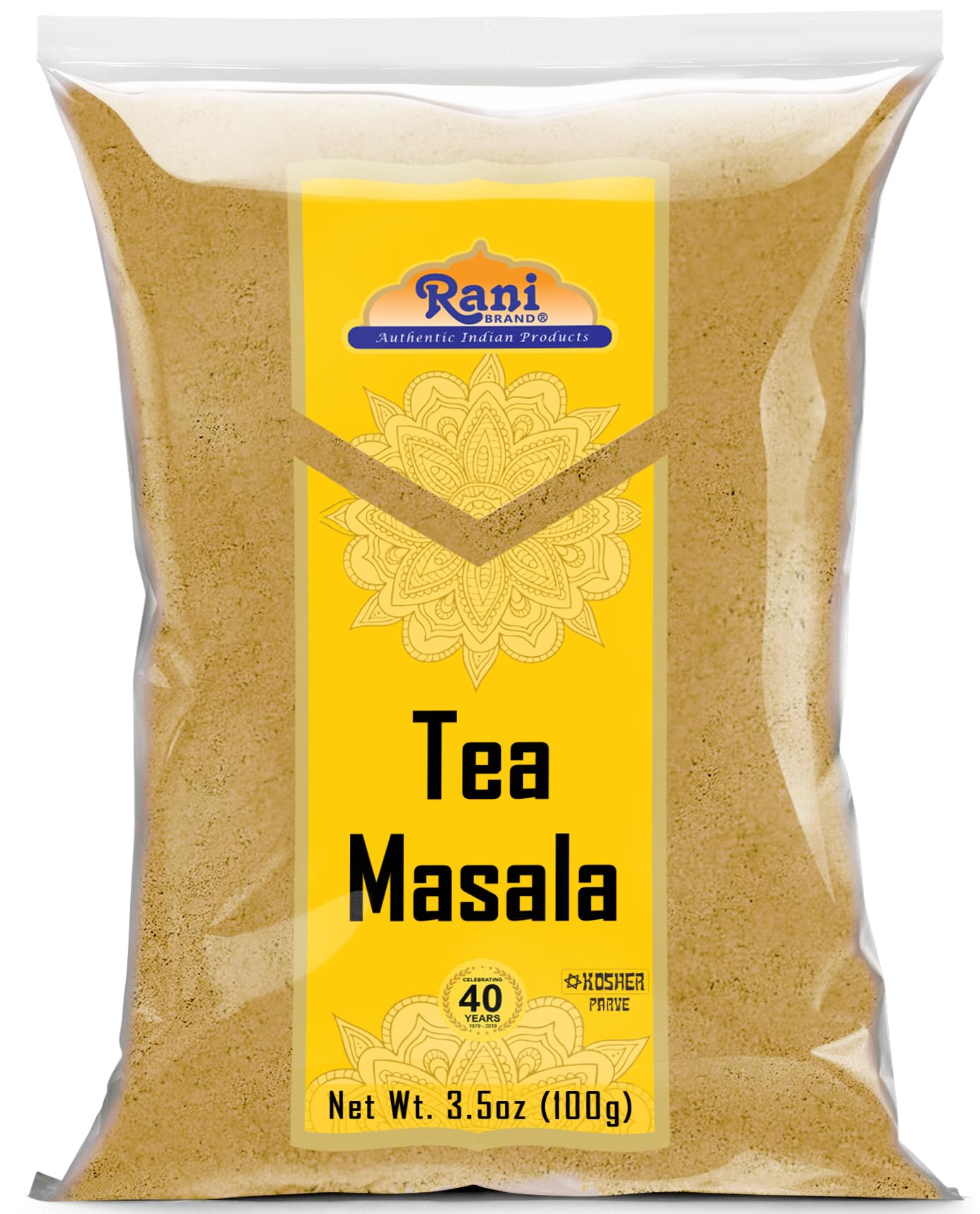 Rani Tea (Chai) Masala Indian Spice Blend 3.5oz (100g) ~ All Natural | Vegan | Gluten Friendly | Salt & Sugar Free | NON-GMO | N