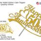 50Th Anniversary Cake Topper Gold Glitter, 50 Wedding Anniversary Party Decoration Ideas, Premium Quality, Sturdy Doubled Sided