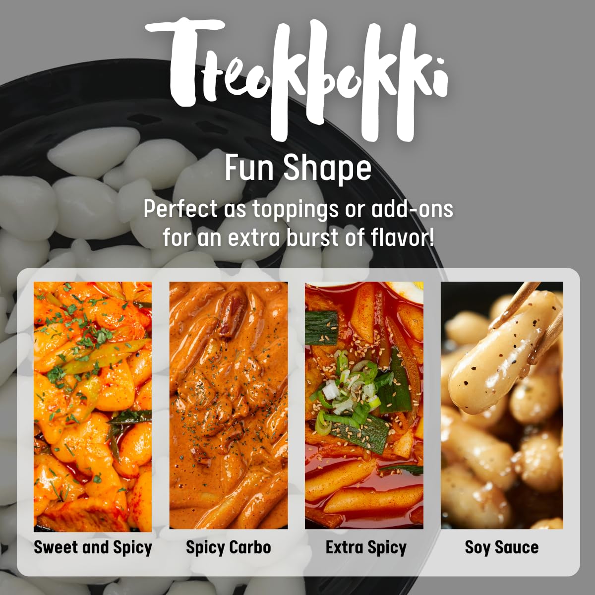 UNHA'S ASIAN SNACK BOX Korean Rice Cake Tteokbokki - Vegan, Gluten Free, 200g (2 Pack), Fun Shaped, Chewy & Sticky Treats