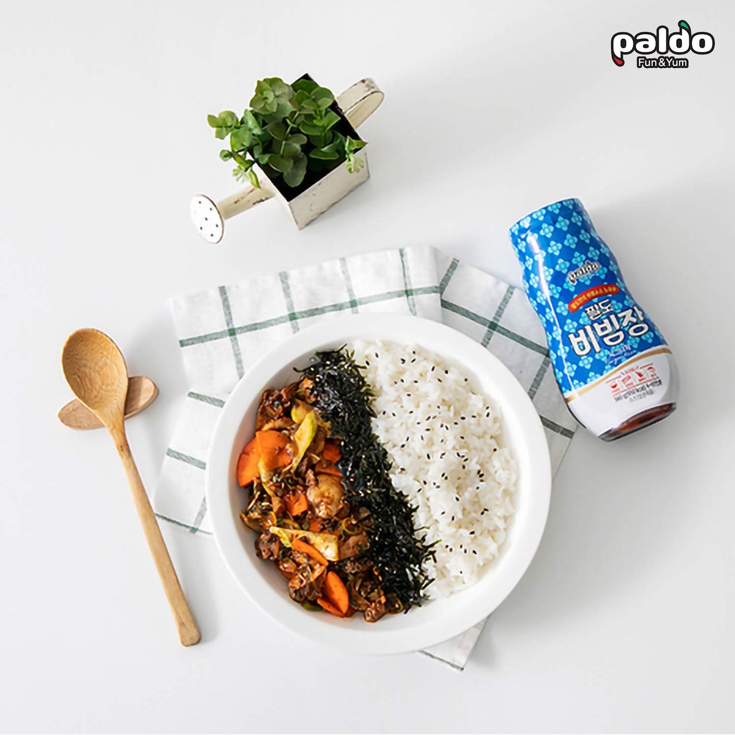 Paldo Fun & Yum Bibim Jang Sauce For Noodles Ramen Bibimbap Rice Meat & More Food, Sweet & Spicy Seasoning Sauce, Best Oriental