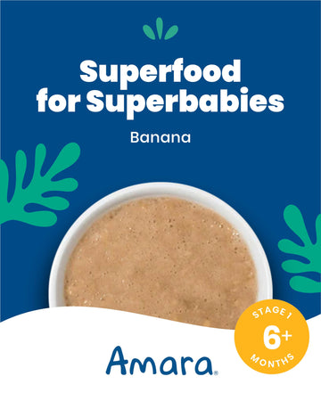 Amara Organic Baby Food - Stage 1 - Banana - Baby Cereal To Mix With Breastmilk, Water Or Baby Formula - Shelf Stable Baby Food