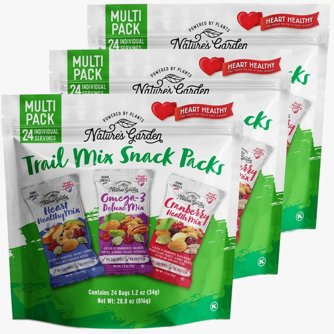 Natures Garden Healthy Trail Mix Snack, 28.8 oz (Pack of 3)