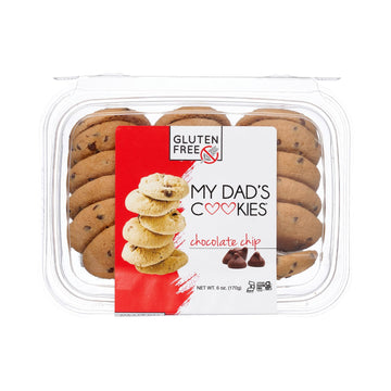 My Dad's Cookies Gluten Free Crisp Milk Chocolate Chip Cookies - Dairy Free, Kosher, Nut Free, Plant Based - Crunchy Italian Coo