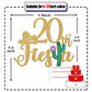 Tivurcia Fiesta 20th Cake Topper, Gold Tropical Birthday Decoration Supplies