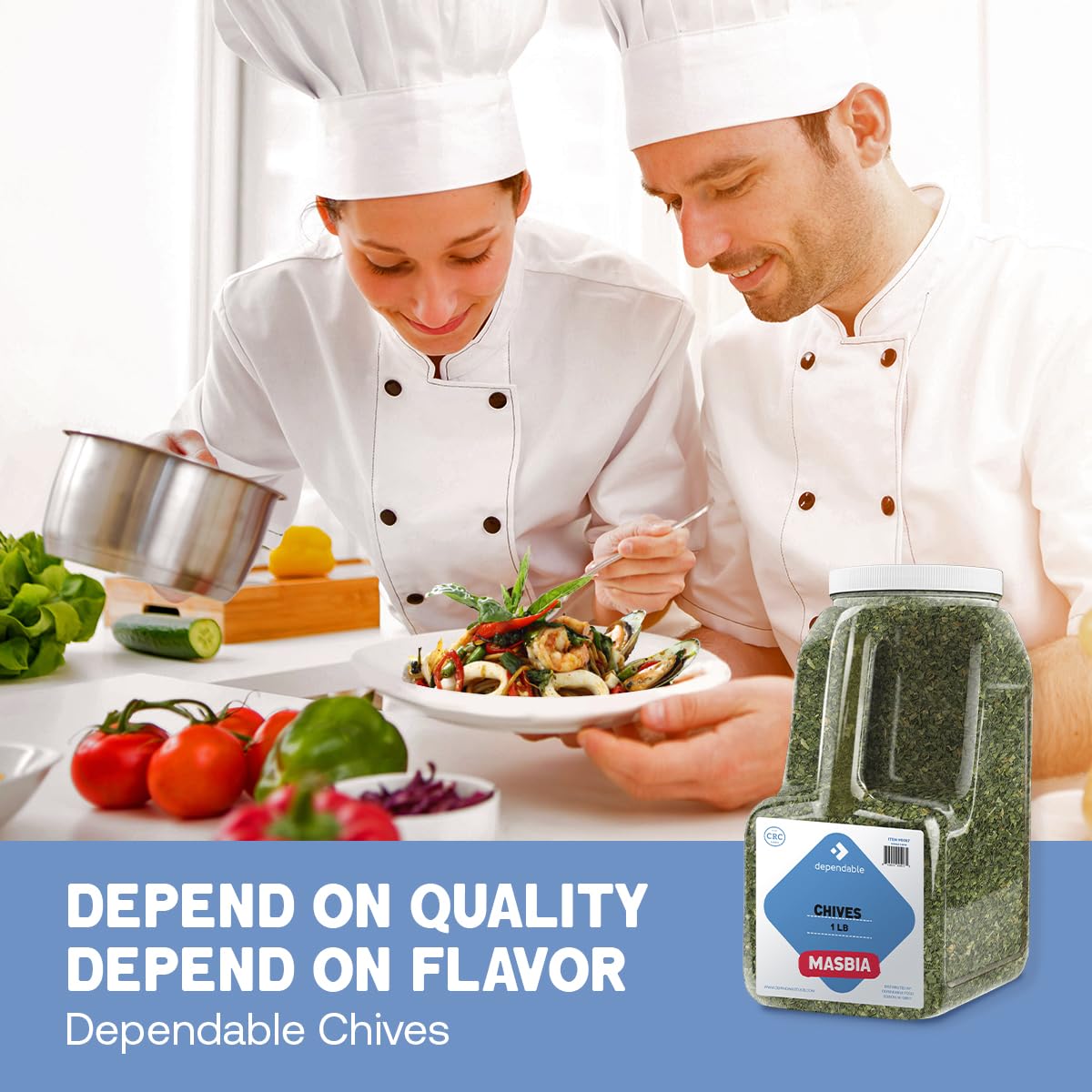 Dependable Foods Chives Spice - 1 Lb. Bulk Jar - Non-Gmo, Kosher, Salt-Free, Allergen-Free| Aromantic Herb Infusion