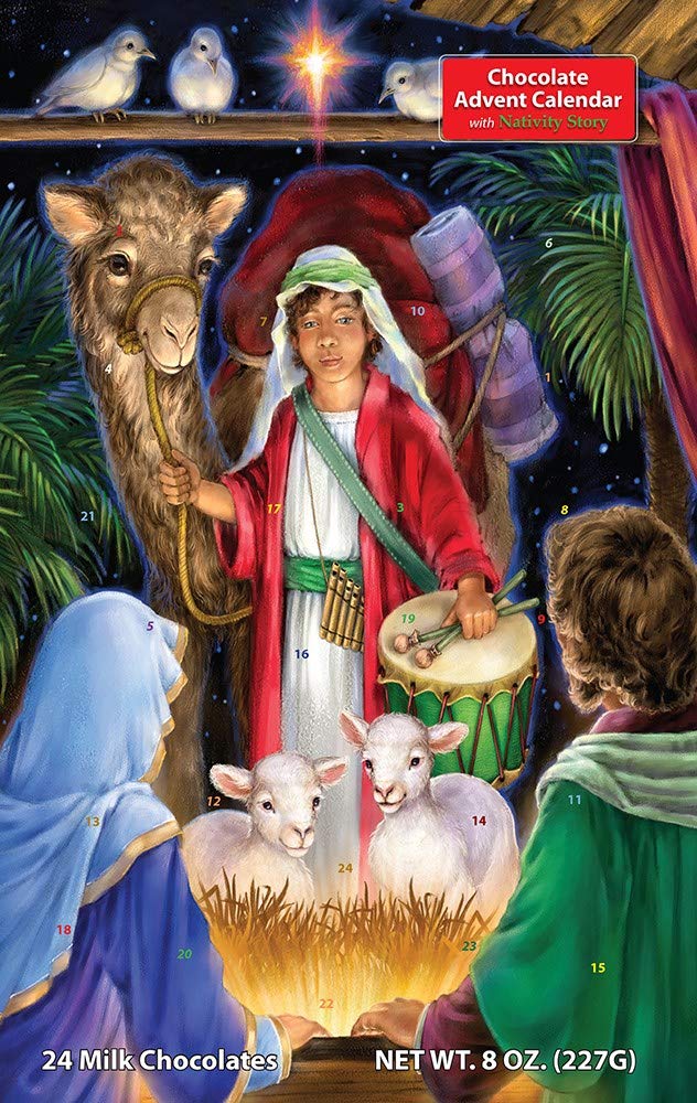 A Gift for the King Chocolate Advent Calendar - Whopping 8 oz. of Milk Chocolate - Individually Wrapped - Nativity Story - Vermo