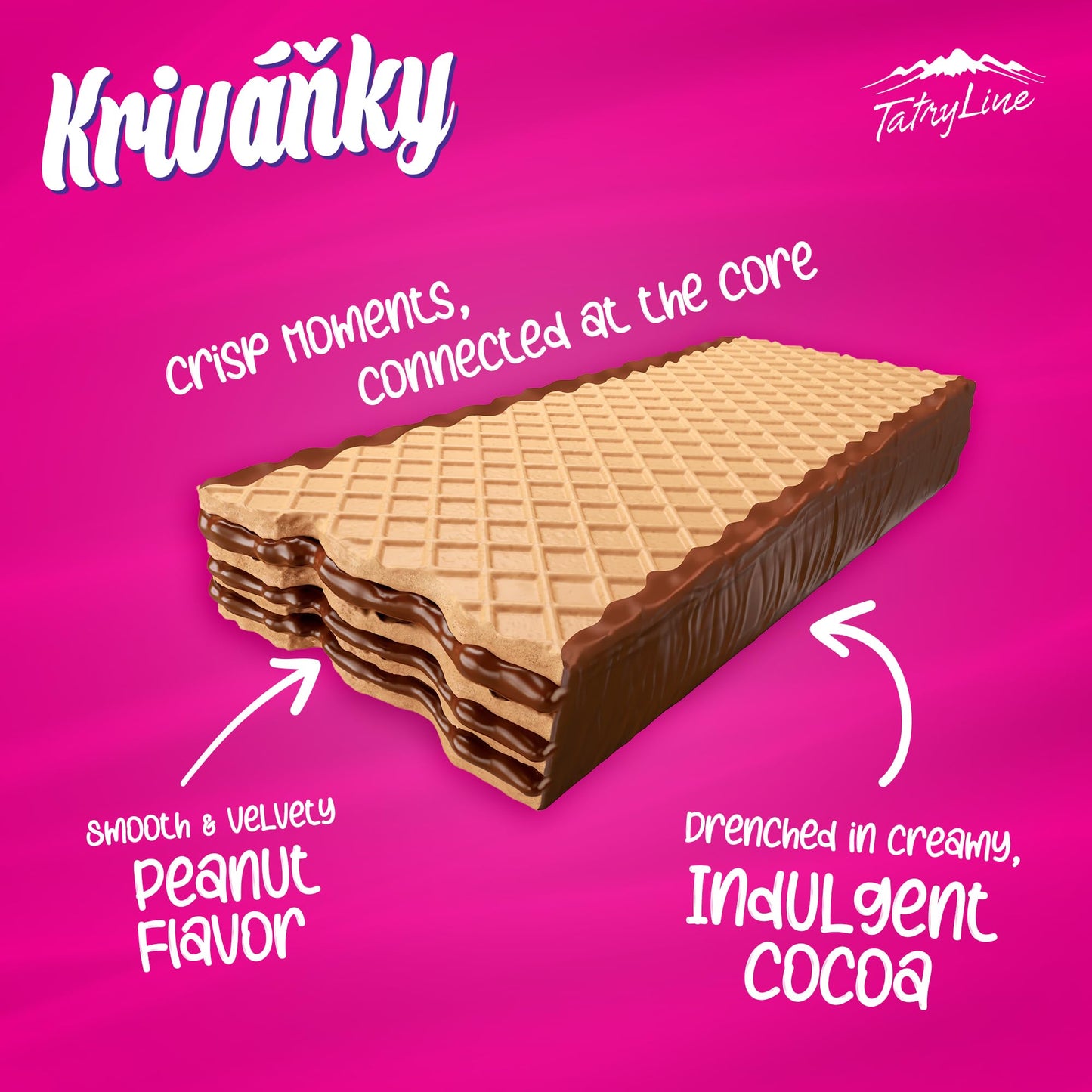 KRIVANKY - Czech & Slovak Peanut Butter Wafer Cookies, Slovak & Czech Candy, European Snacks, 36-pack