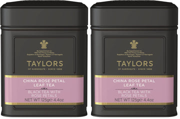 Taylors of Harrogate China Rose Petal Loose Leaf, 4.41 Ounce Tin (Pack of 2)