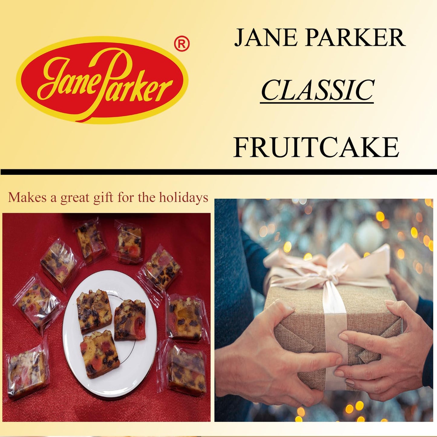 Jane Parker Fruitcake Classic Fruit Cake 30 Individually Wrapped Slices
