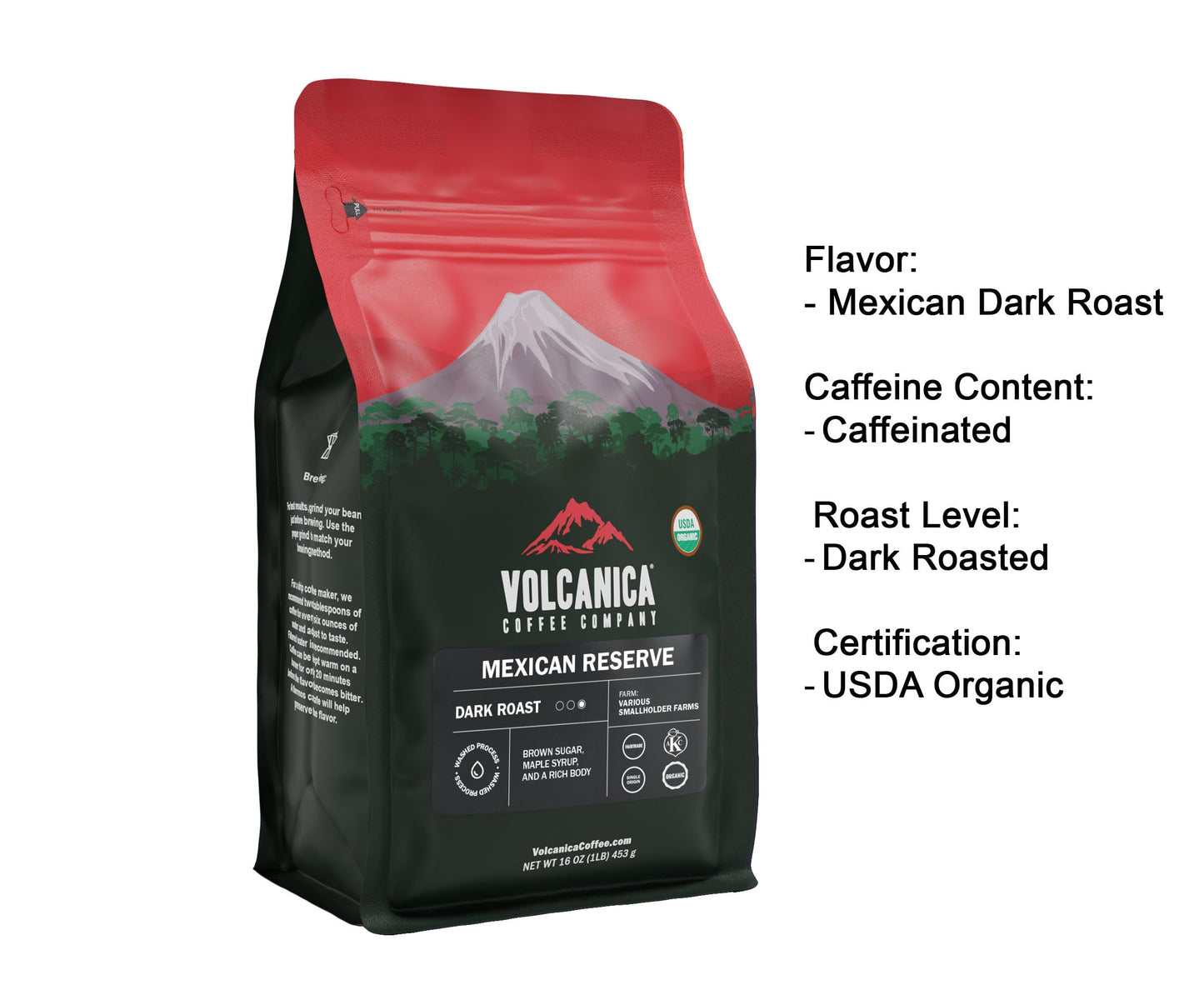Mexican Coffee, Dark Roast, Ground, Usda Organic, Reserve, Fresh Roasted, 16-Ounce