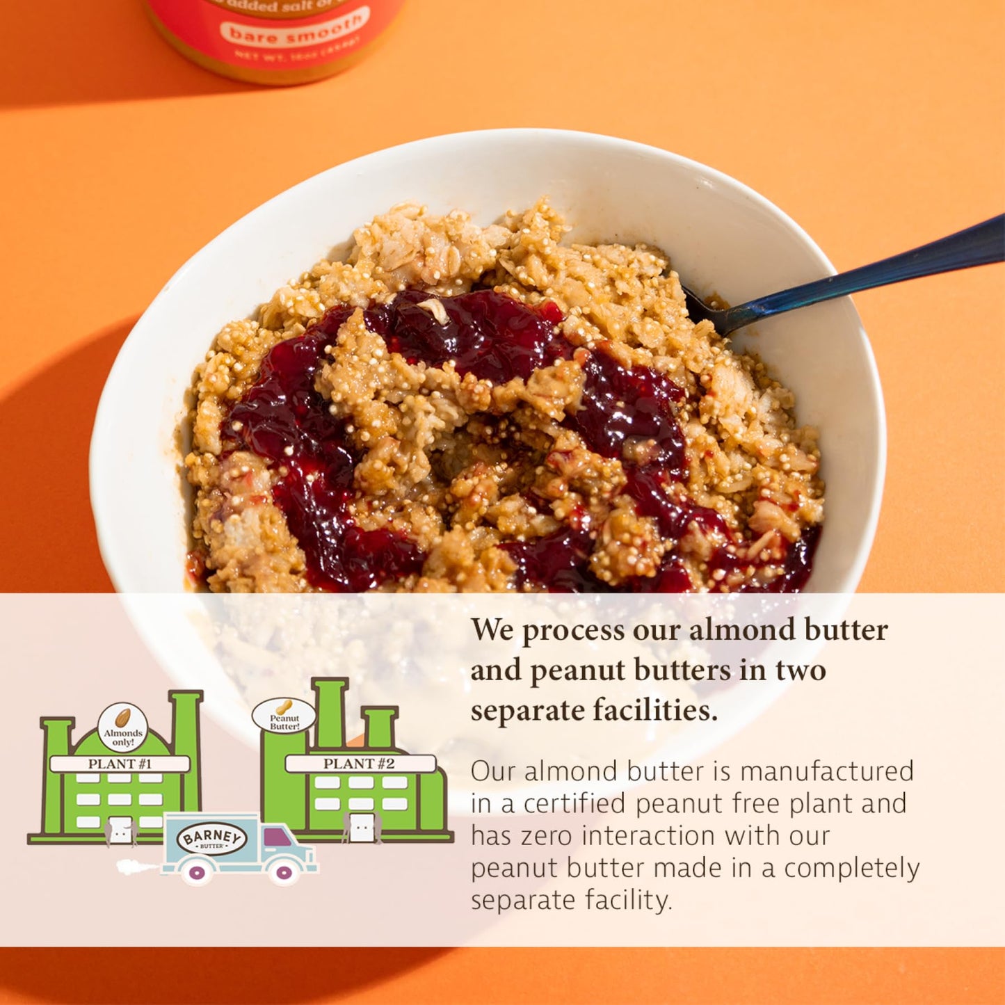 BARNEY Almond Butter, Bare Crunchy, No Sugar No Salt, Paleo, KETO, Non-GMO, Skin-Free, 10 Ounce