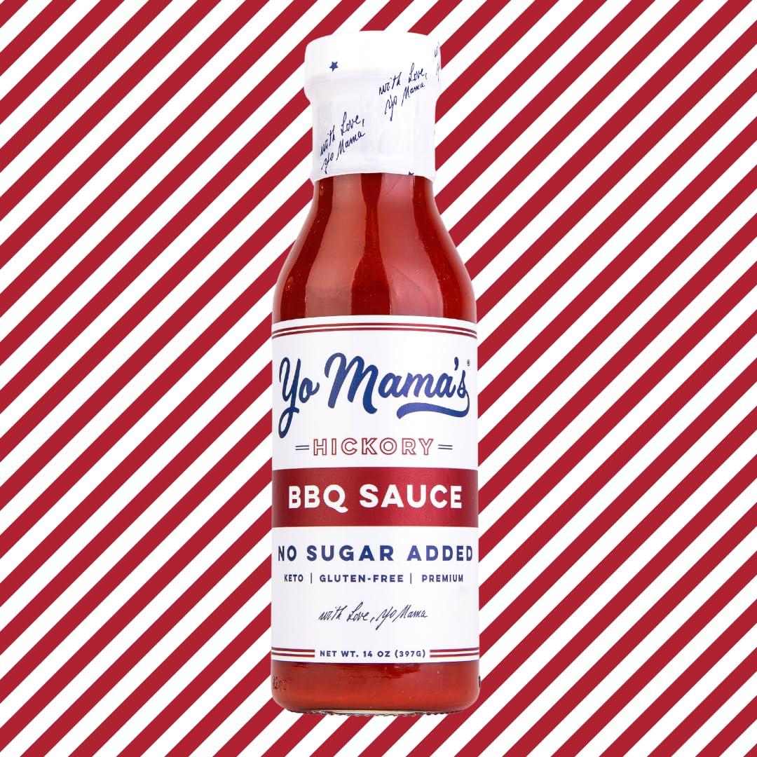 Yo Mama'S Foods Keto Hickory Bbq Sauce - (Pack Of 3) - Vegan, No Sugar Added, Low Carb, Low Sodium, Gluten Free, Paleo, And Made