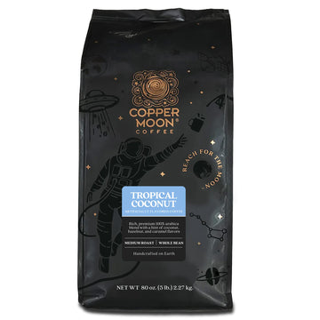 Copper Moon Medium Roast Whole Bean Coffee, Tropical Coconut Blend, 5 Lb