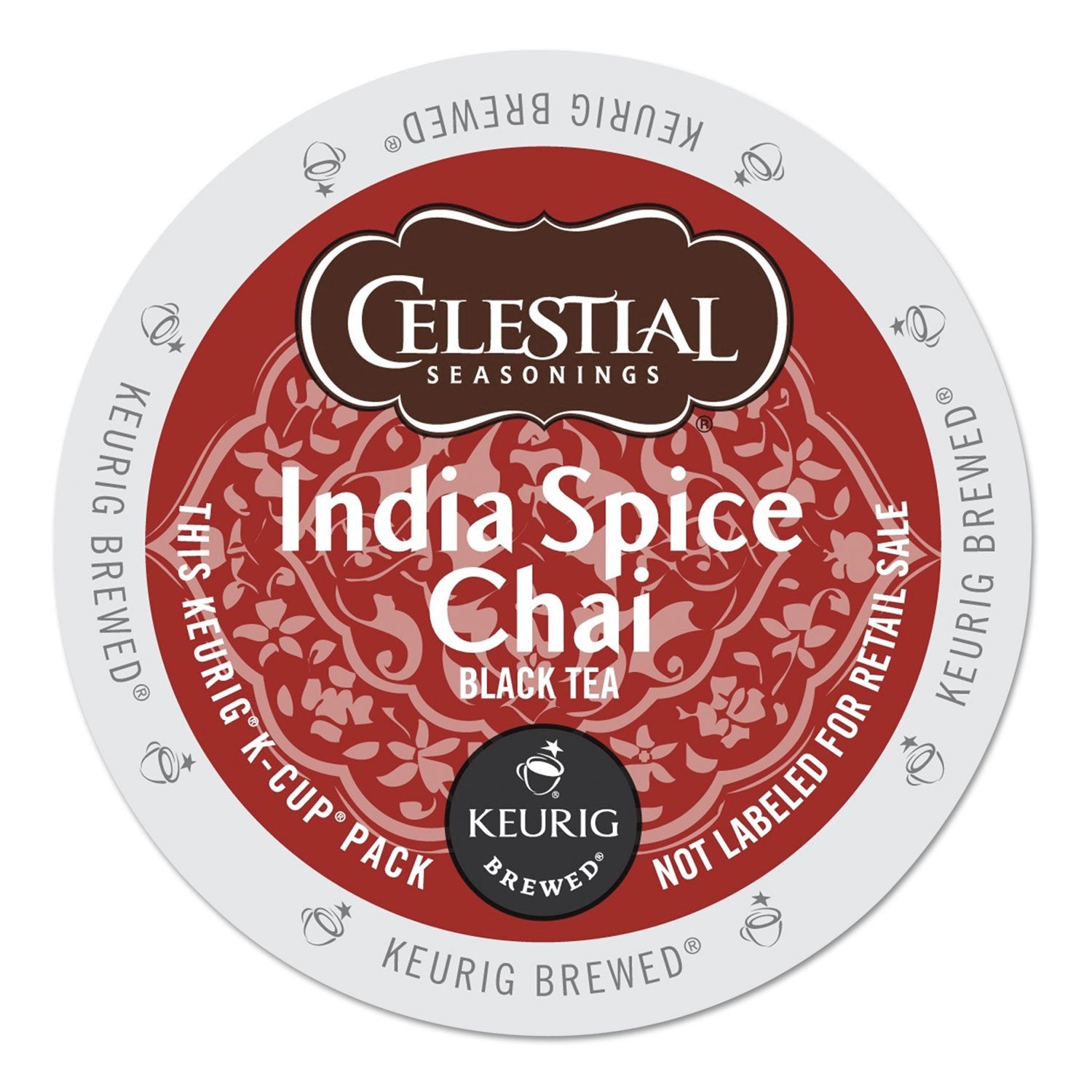 Celestial Seasonings 14738Ct India Spice Chai Tea K-Cups, 96/Carton