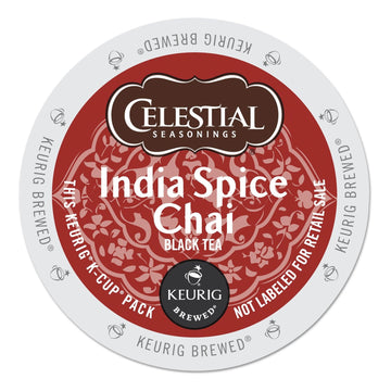 Celestial Seasonings 14738Ct India Spice Chai Tea K-Cups, 96/Carton