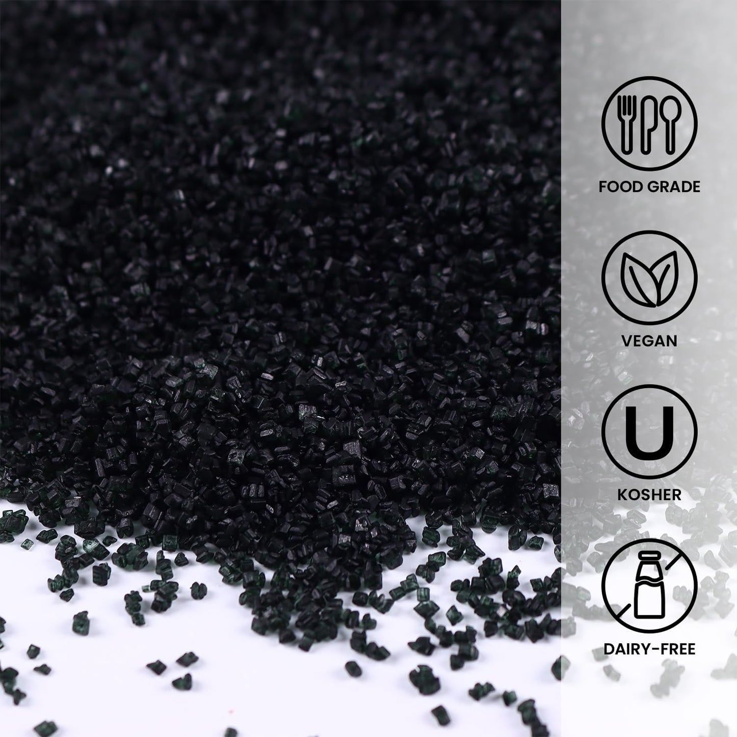 Black Sprinkles For Cake Decorating, 3.52Oz Black Sanding Sugar Sprinkles, Edible Glitter Sprinkles For Cupcake Toppers Baking D